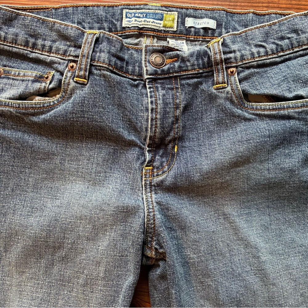 Y2K Old Navy Boot Cut Low Rise Jeans Size 10 Regular Stretch Medium Wash 2005